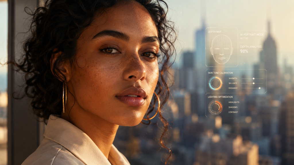 Best smartphones for students 2026 featuring AI camera portrait mode with natural skin tone and cinematic lighting.