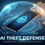 AI smartphone anti-theft in 2026 – phone detects snatching and instantly locks itself, blue shield effect