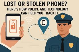 Police officer returning stolen smartphone to happy owner, AI theft recovery success