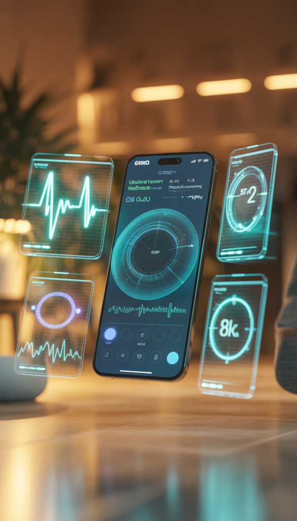 AI smartphone health monitoring in 2026 measuring heart rate, stress levels, and sleep quality
