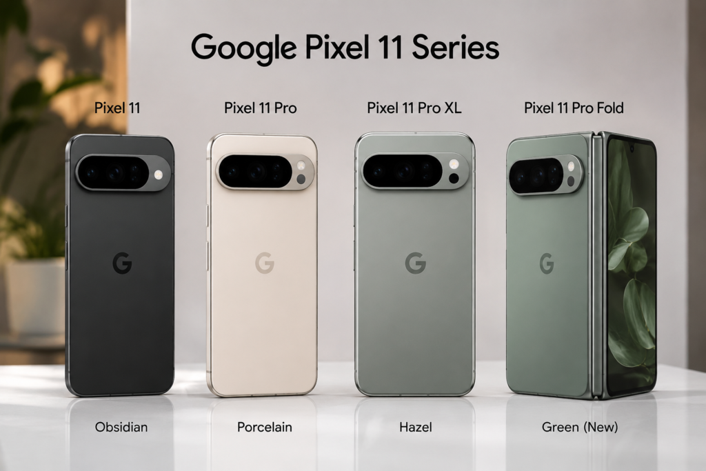 Google Pixel 11 series 2026 four models lineup including Pixel 11 Pro Fold