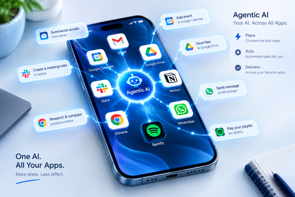 Gemini Intelligence agentic AI automating tasks across Android apps